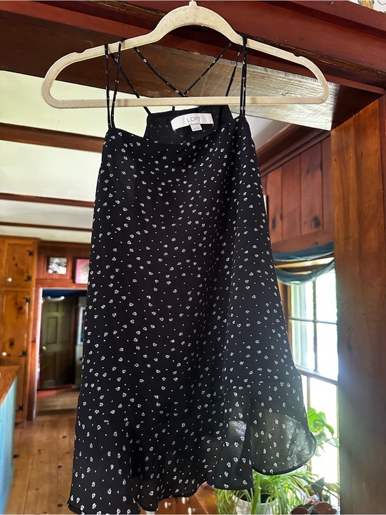 LOFT Tops - LOFT Black Micro Floral Spaghetti-Strap Cami